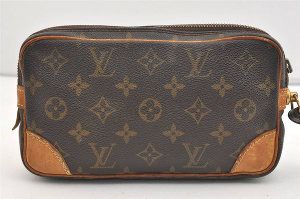 Authentic Louis Vuitton Monogram Marly Dragonne PM M51827 Clutch Bag Junk 4074J