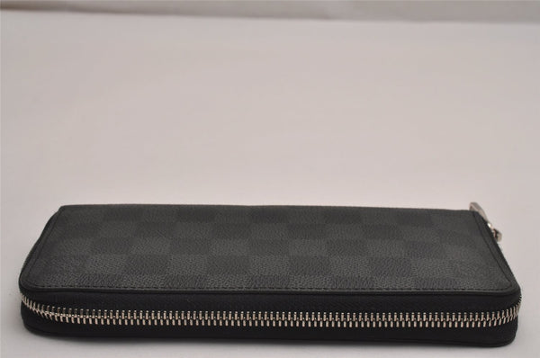 Authentic Louis Vuitton Damier Graphite Zippy Wallet Vertical N63095 LV 4075J