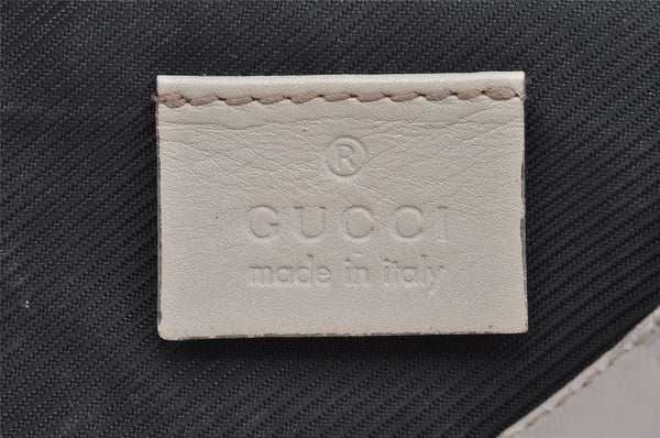 Authentic GUCCI Vintage Guccissima GG Leather Pouch Purse 141811 White 4076I