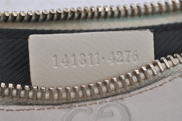 Authentic GUCCI Vintage Guccissima GG Leather Pouch Purse 141811 White 4076I