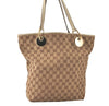 Authentic GUCCI Eclipse Shoulder Tote Bag GG Canvas Leather 120836 Brown 4077K