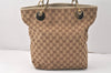 Authentic GUCCI Eclipse Shoulder Tote Bag GG Canvas Leather 120836 Brown 4077K