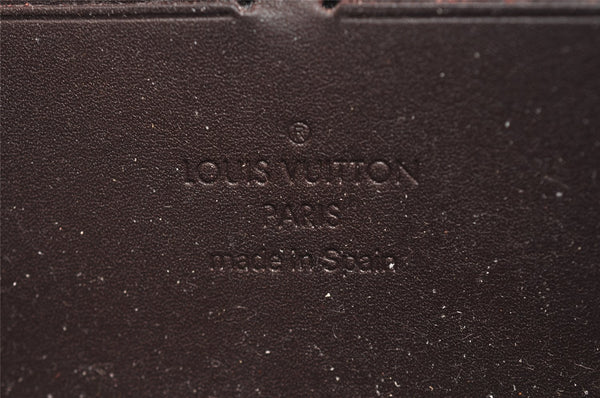 Authentic Louis Vuitton Vernis Zippy Wallet Long Purse Wine Red M93522 LV 4078J