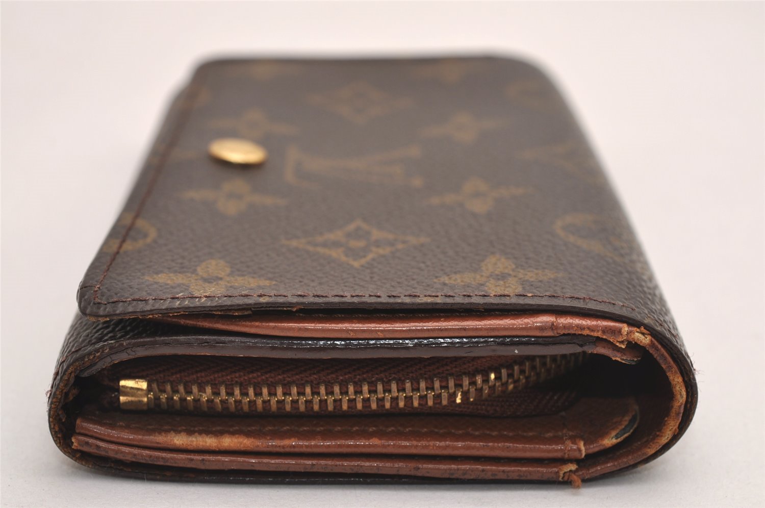 Auth Louis Vuitton Monogram Porte Monnaie Billets Tresor Wallet M61730 LV 4079J