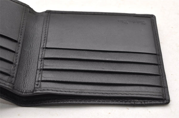 Authentic Christian Dior Vintage Bifold Wallet Purse Leather Black CD 4080I