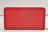 Authentic Louis Vuitton Epi Porte Monnaie Zip Wallet Purse Red LV 4080K