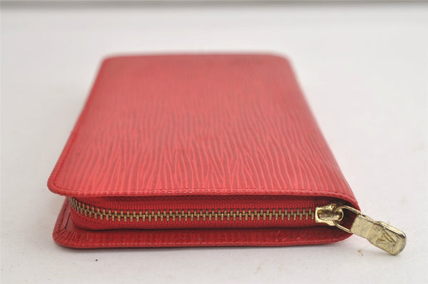 Authentic Louis Vuitton Epi Porte Monnaie Zip Wallet Purse Red LV 4080K