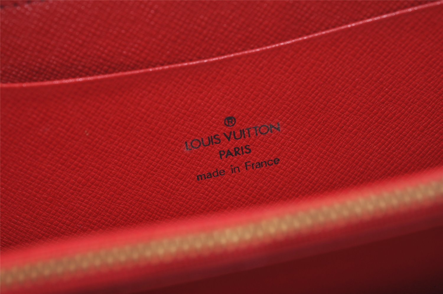 Authentic Louis Vuitton Epi Porte Monnaie Zip Wallet Purse Red LV 4080K