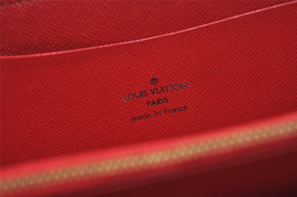 Authentic Louis Vuitton Epi Porte Monnaie Zip Wallet Purse Red LV 4080K