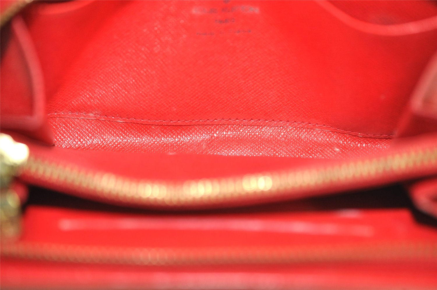 Authentic Louis Vuitton Epi Porte Monnaie Zip Wallet Purse Red LV 4080K