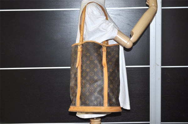 Authentic Louis Vuitton Monogram Bucket GM Shoulder Tote Bag M42236 Junk 4081I