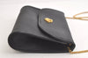 Authentic Christian Dior Honeycomb Shoulder Bag Chain PVC Leather Black 4081K