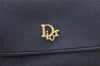 Authentic Christian Dior Honeycomb Shoulder Bag Chain PVC Leather Black 4081K