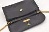 Authentic Christian Dior Honeycomb Shoulder Bag Chain PVC Leather Black 4081K