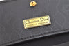 Authentic Christian Dior Honeycomb Shoulder Bag Chain PVC Leather Black 4081K