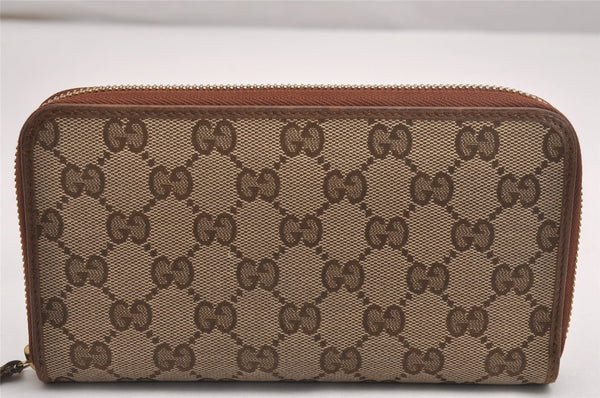 Authentic GUCCI Vintage Long Wallet Purse GG Canvas Leather 363423 Brown 4085J