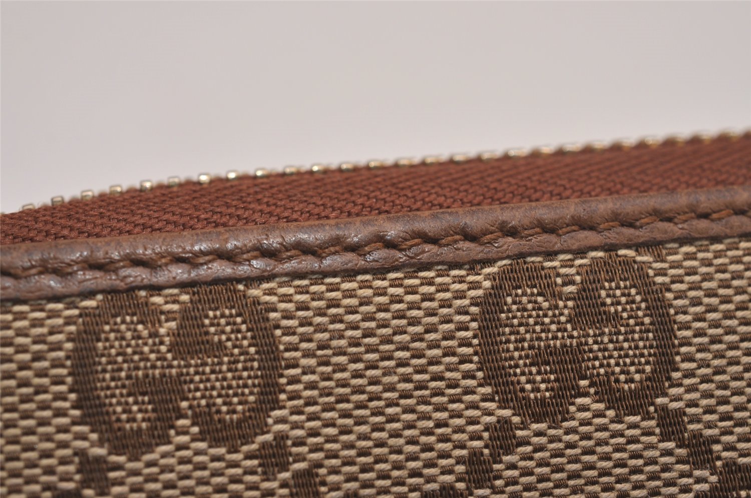Authentic GUCCI Vintage Long Wallet Purse GG Canvas Leather 363423 Brown 4085J