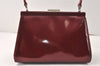 Authentic GUCCI Vintage Shoulder Hand Bag Purse Enamel Bordeaux 4085K