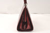 Authentic GUCCI Vintage Shoulder Hand Bag Purse Enamel Bordeaux 4085K