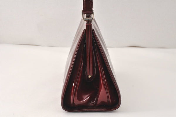 Authentic GUCCI Vintage Shoulder Hand Bag Purse Enamel Bordeaux 4085K