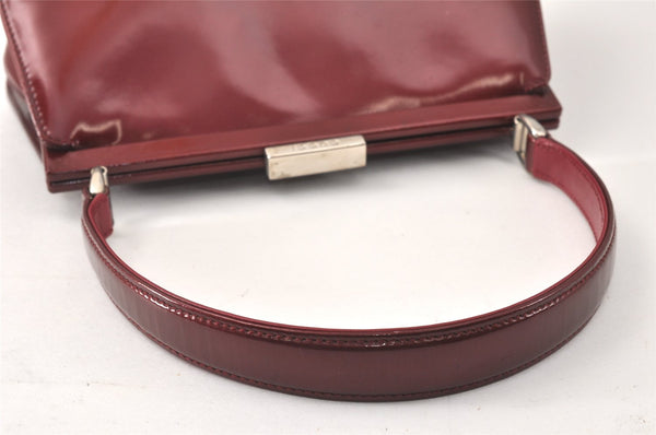 Authentic GUCCI Vintage Shoulder Hand Bag Purse Enamel Bordeaux 4085K