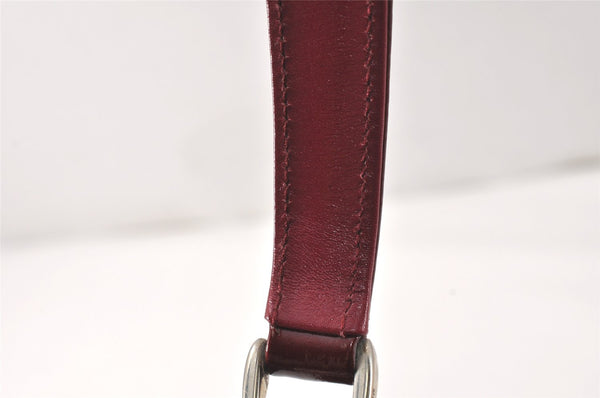 Authentic GUCCI Vintage Shoulder Hand Bag Purse Enamel Bordeaux 4085K