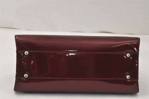 Authentic GUCCI Vintage Shoulder Hand Bag Purse Enamel Bordeaux 4085K