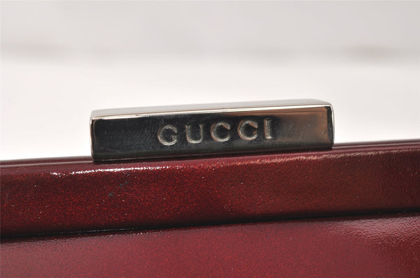 Authentic GUCCI Vintage Shoulder Hand Bag Purse Enamel Bordeaux 4085K