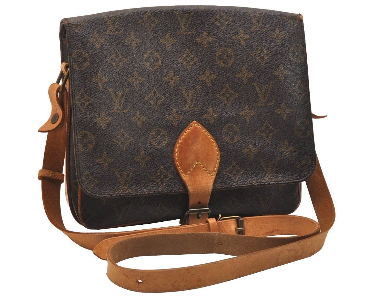Authentic Louis Vuitton Monogram Cartouchiere GM M51252 Shoulder Cross Bag 4087J