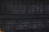 Authentic Christian Dior Lady Dior Cannage Shoulder Hand Bag Canvas Black 4088H