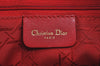 Authentic Christian Dior Lady Dior Cannage Shoulder Hand Bag Canvas Black 4088H