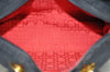Authentic Christian Dior Lady Dior Cannage Shoulder Hand Bag Canvas Black 4088H