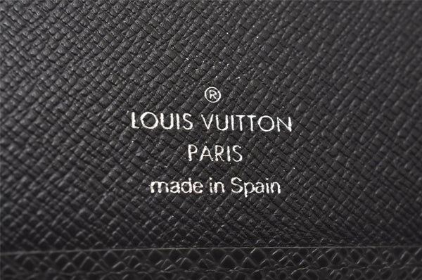 Authentic Louis Vuitton Taiga Agenda Poche Notebook Cover Black R20425 LV 4088I