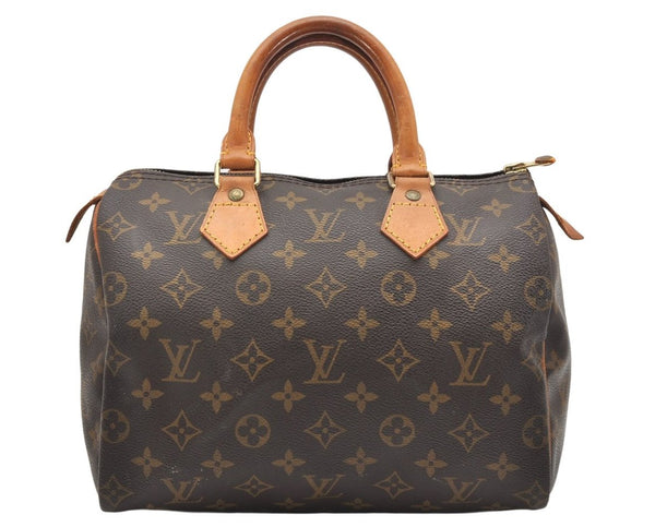 Authentic Louis Vuitton Monogram Speedy 25 Boston Hand Bag M41528 LV 4088K