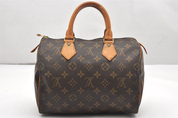 Authentic Louis Vuitton Monogram Speedy 25 Boston Hand Bag M41528 LV 4088K