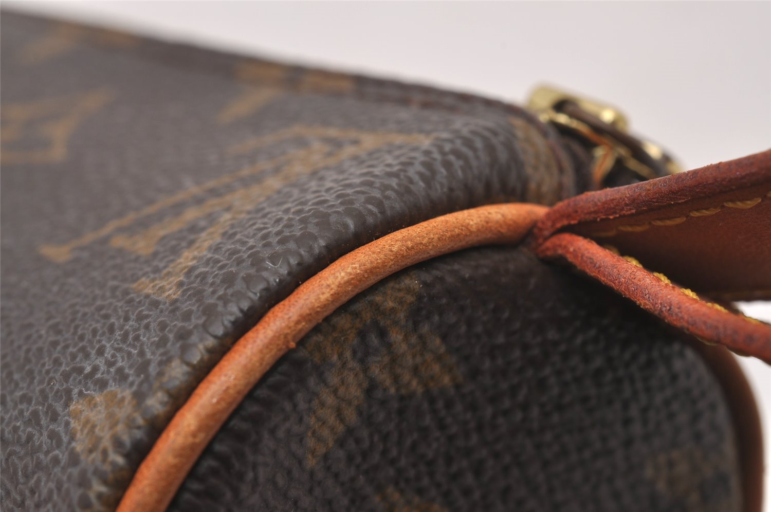 Authentic Louis Vuitton Monogram Trousse Ronde Pen Case Pouch M47630 LV 4089I