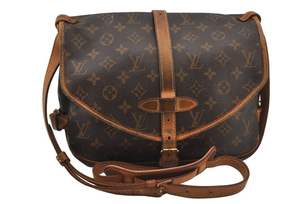 Authentic Louis Vuitton Monogram Saumur 30 Shoulder Cross Bag M42256 LV 4089J
