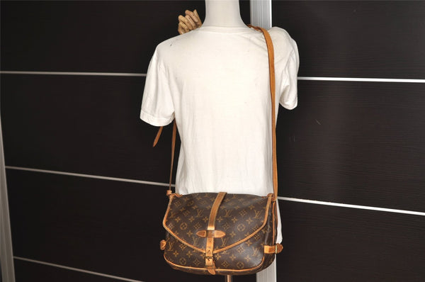 Authentic Louis Vuitton Monogram Saumur 30 Shoulder Cross Bag M42256 LV 4089J