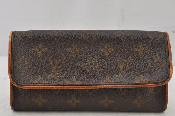 Authentic Louis Vuitton Monogram Pochette Twin PM Shoulder Bag M51854 LV 4090J