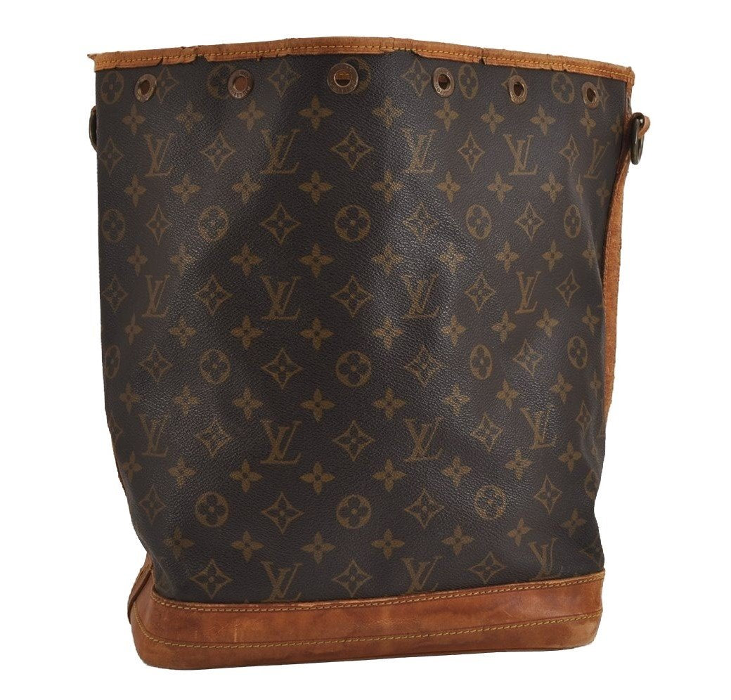 Authentic Louis Vuitton Monogram Noe Shoulder Drawstring Bag M42224 Junk 4091J