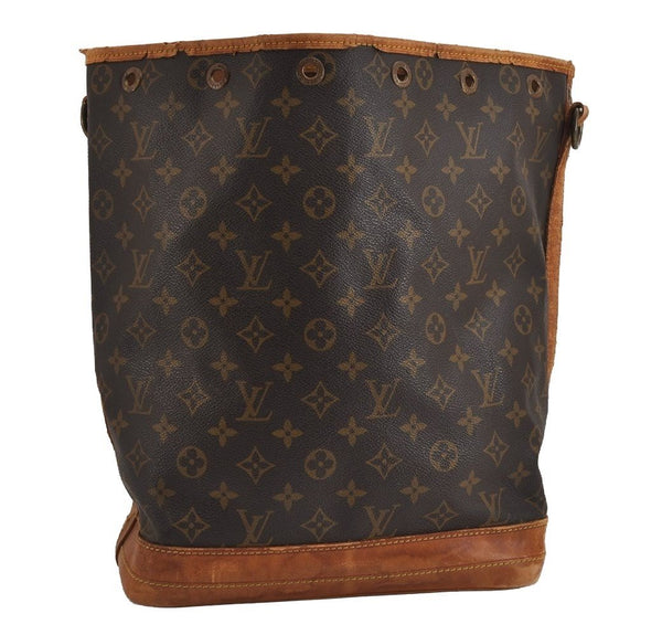 Authentic Louis Vuitton Monogram Noe Shoulder Drawstring Bag M42224 Junk 4091J