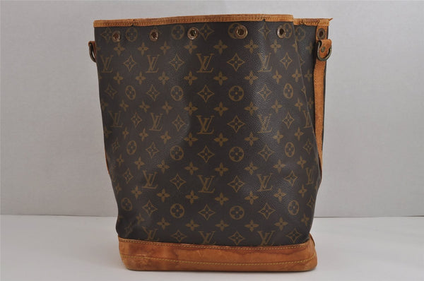 Authentic Louis Vuitton Monogram Noe Shoulder Drawstring Bag M42224 Junk 4091J