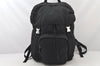 Authentic PRADA Nylon Tessuto Canvas Drawstring Backpack Purse Black 4092K