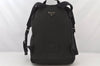 Authentic PRADA Nylon Tessuto Canvas Drawstring Backpack Purse Black 4092K