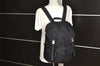 Authentic PRADA Nylon Tessuto Canvas Drawstring Backpack Purse Black 4092K