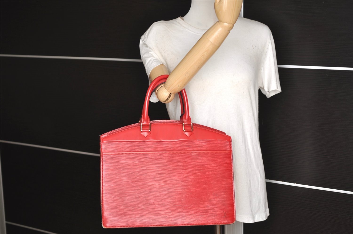Authentic Louis Vuitton Epi Riviera Hand Bag Red M48187 LV Junk 4094J