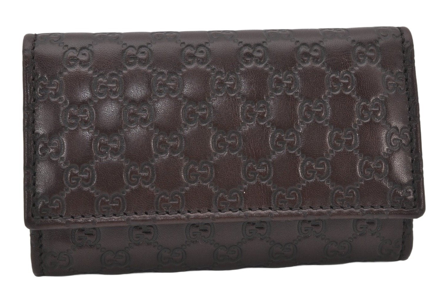 Authentic GUCCI Micro Guccissima Leather 6 Hooks Key Case 278633 Brown 4094K