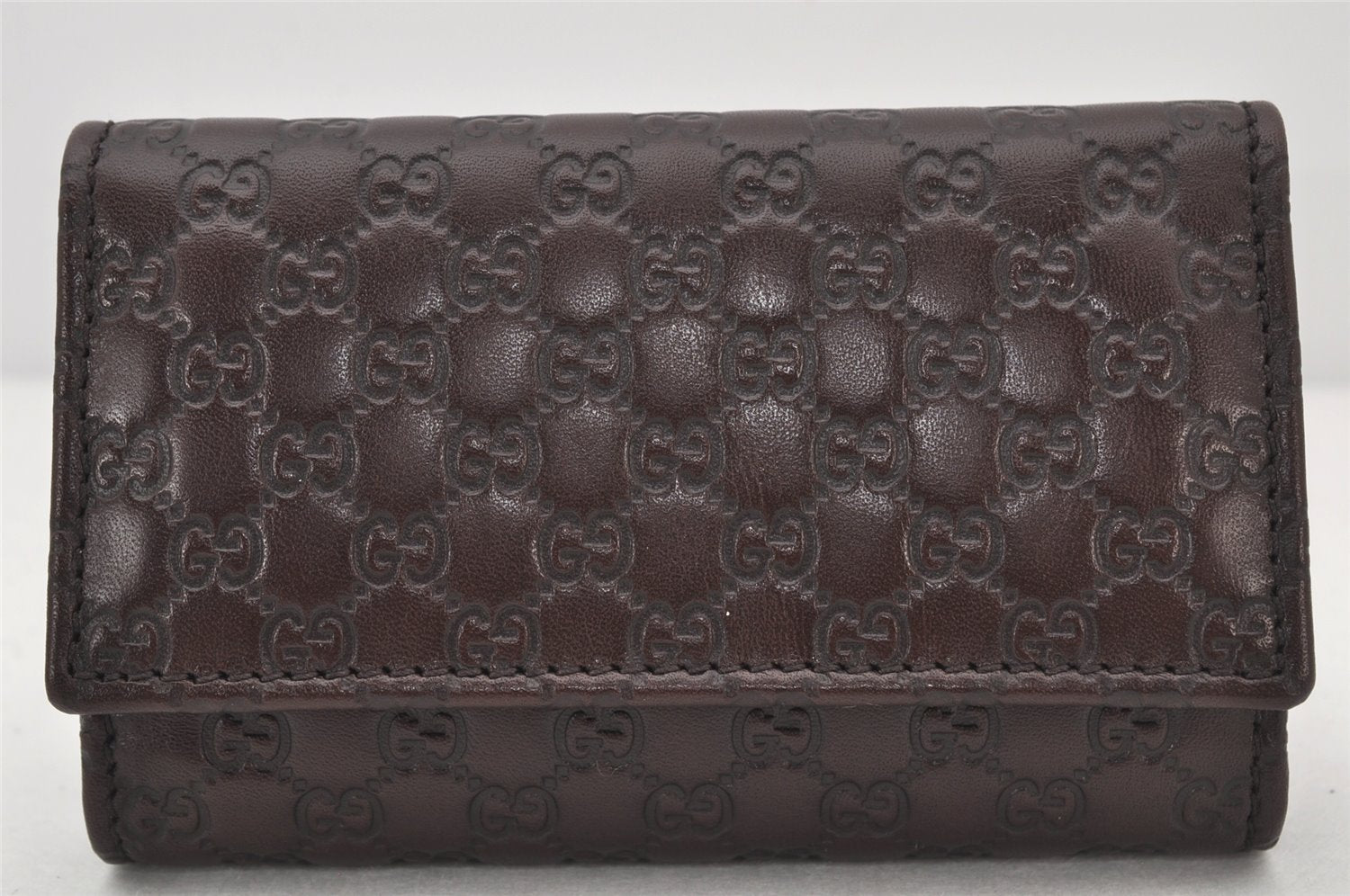Authentic GUCCI Micro Guccissima Leather 6 Hooks Key Case 278633 Brown 4094K