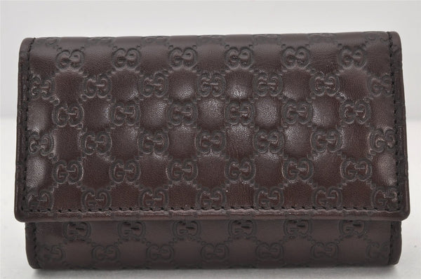 Authentic GUCCI Micro Guccissima Leather 6 Hooks Key Case 278633 Brown 4094K