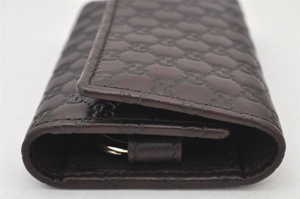 Authentic GUCCI Micro Guccissima Leather 6 Hooks Key Case 278633 Brown 4094K